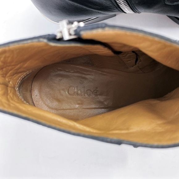 Chloe Susanna Ankle Boots Black/Silver Studded - Picture 8 of 8